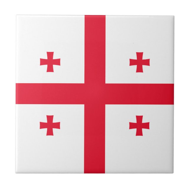 Georgia Flag Ceramic Tile (Front)