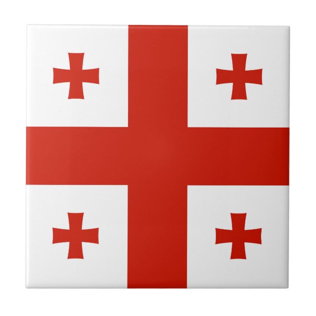 Georgia flag ceramic tile (Front)
