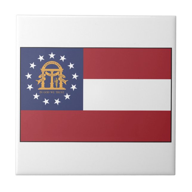 Georgia Flag Ceramic Tile (Front)