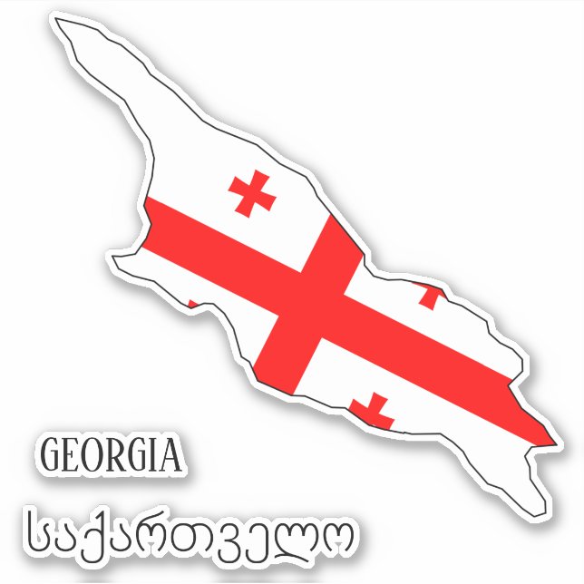 Georgia Flag Charming Patriotic Map Sticker (Front)