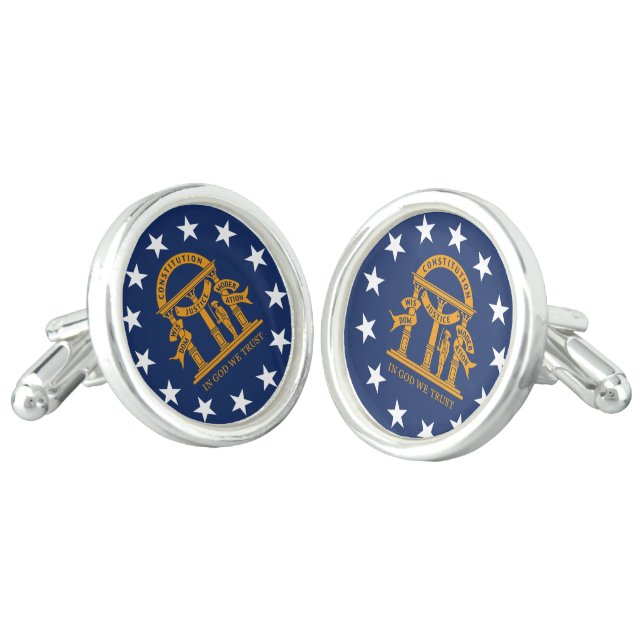 GEORGIA FLAG CUFFLINKS (Angled)