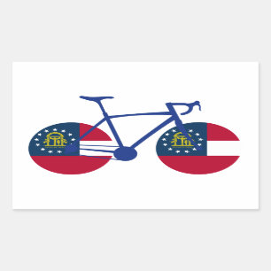 Georgia Flag Cycling Rectangular Sticker