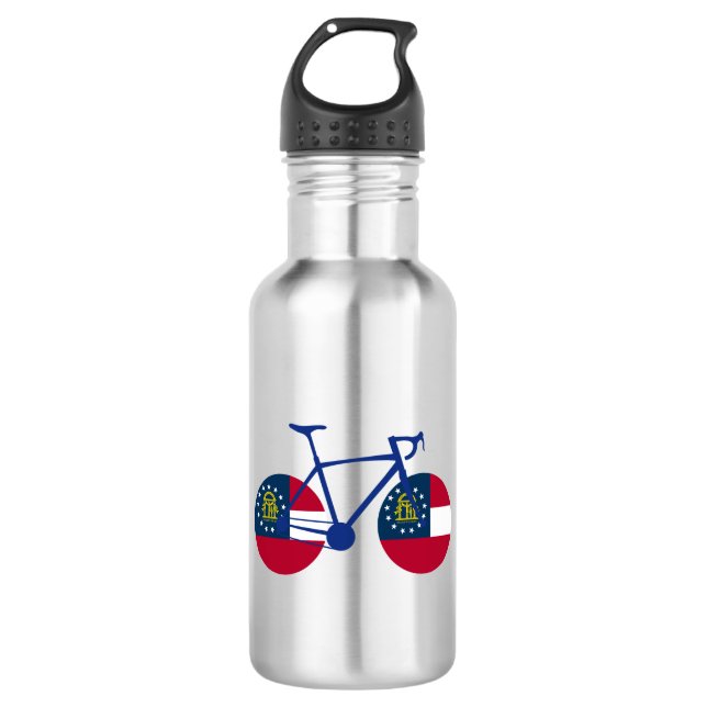 Georgia Flag Cycling Stainless Steel Water Bottle (Front)
