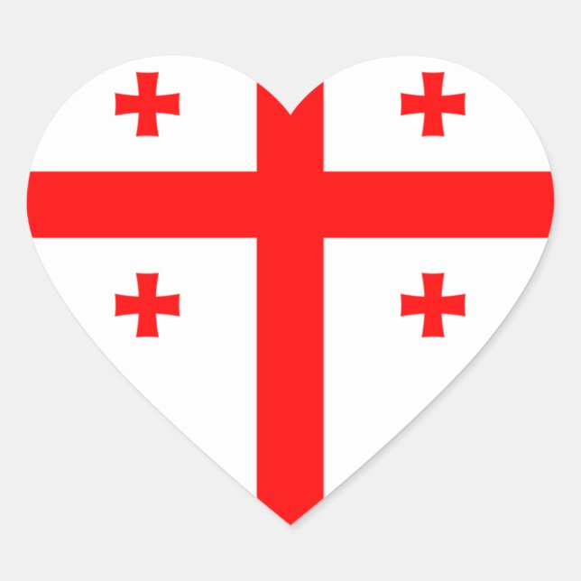Georgia Flag Heart Sticker (Front)