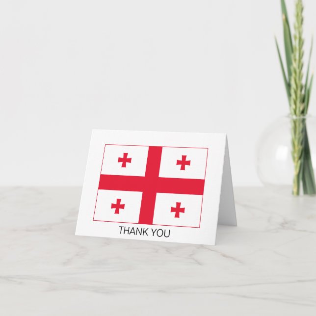 Georgia Flag Letterpress Thank You Card (Front)