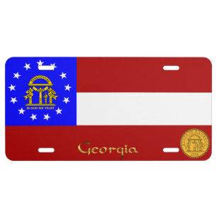 Georgia flag license plate