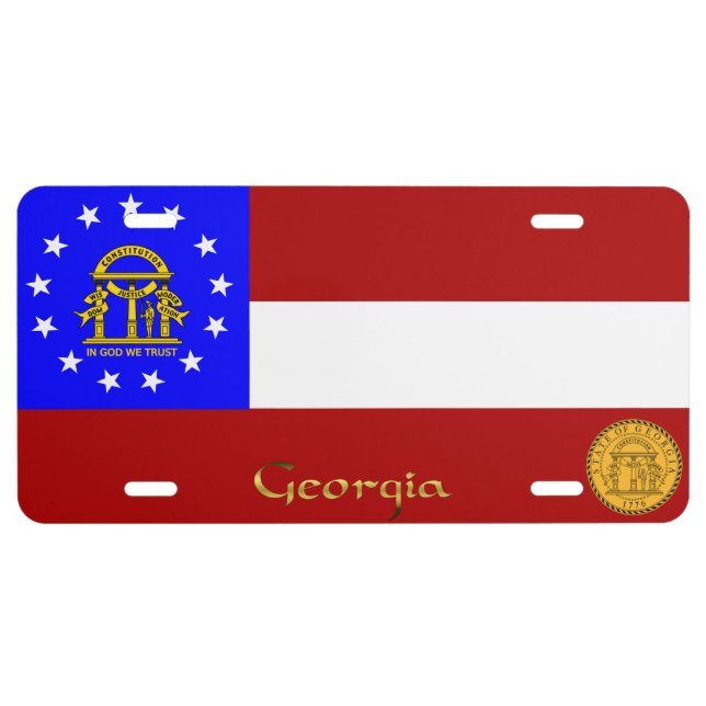 Georgia flag license plate (Front)