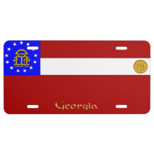 Georgia flag license plate
