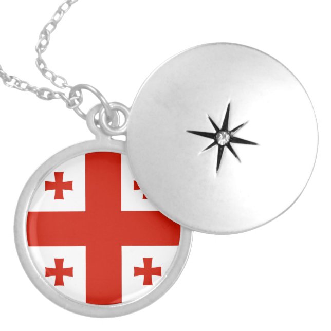 Georgia flag locket necklace (Front)
