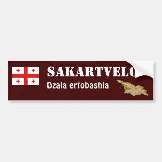 Georgia Flag + Map Bumper Sticker