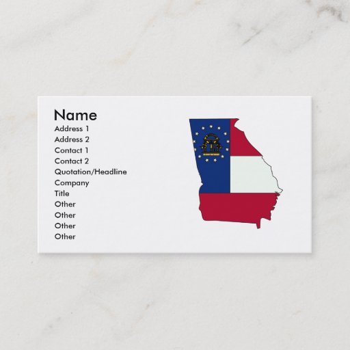 Customizable Georgia Flag Map Business Card Template