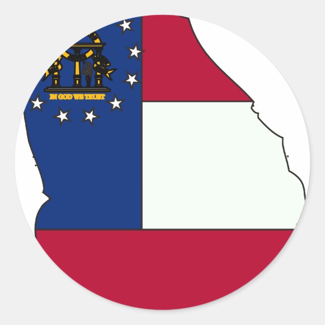 Georgia Flag Map Classic Round Sticker (Front)