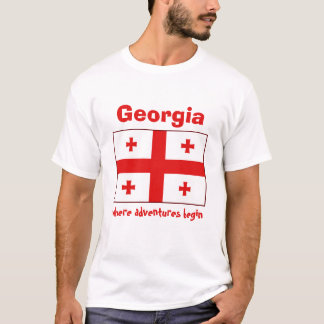 Georgia Flag + Map + Text T-Shirt
