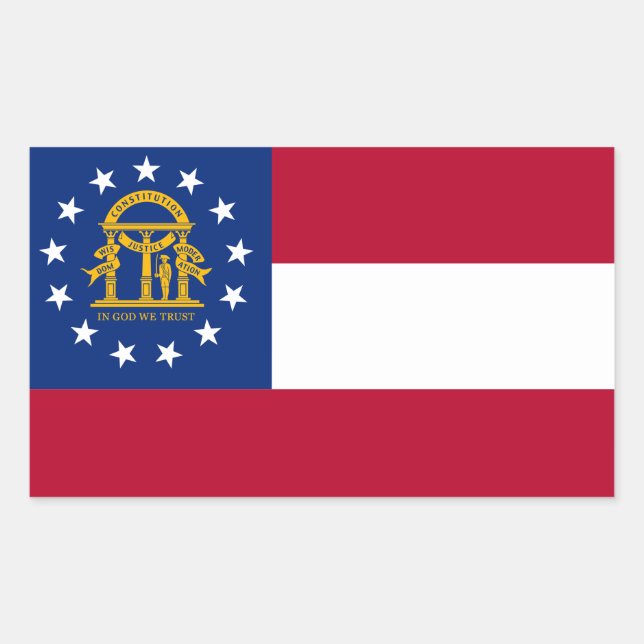 Georgia Flag Rectangular Sticker (Front)