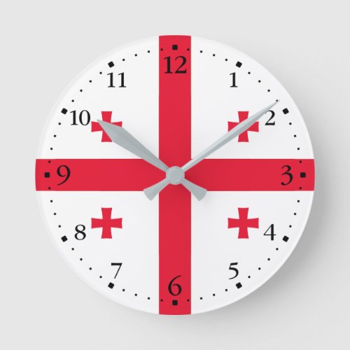 Georgia Flag Round Clock