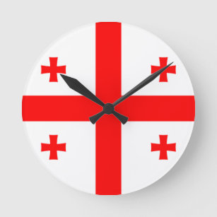 Georgia Flag Round Clock