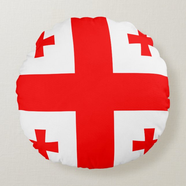 Georgia Flag Round Pillow (Front)