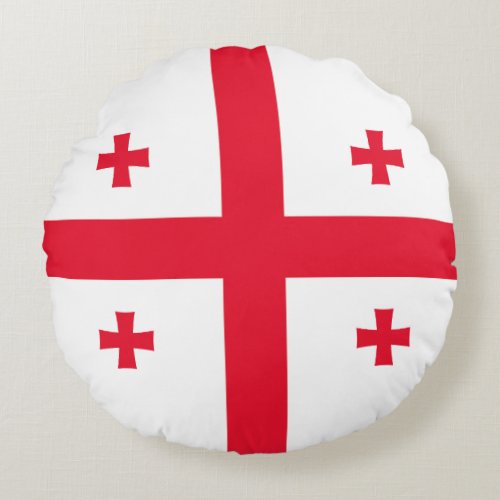 Georgia Flag Round Pillow