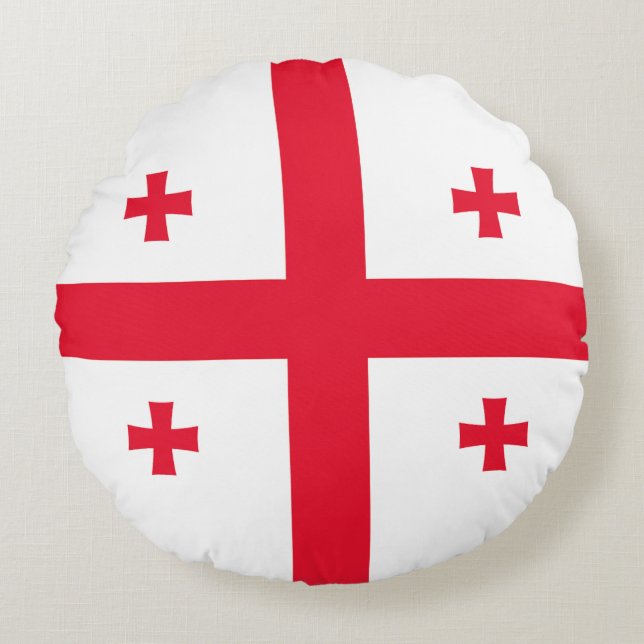 Georgia Flag Round Pillow (Front)