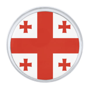 Georgia flag silver finish lapel pin