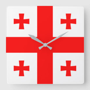 Georgia Flag Square Wall Clock