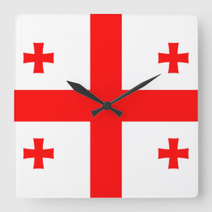 Georgia Flag Square Wall Clock