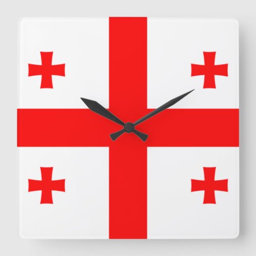 Georgia Flag Square Wall Clock