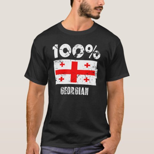 Georgia Flag Support 100 Georgian Battery Power T_Shirt