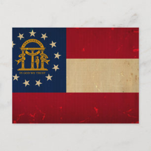 Georgia Flag VINTAGE.png Postcard