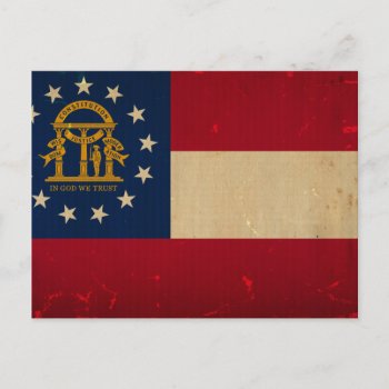 Georgia Flag Vintage.png Postcard by USA_Swagg at Zazzle