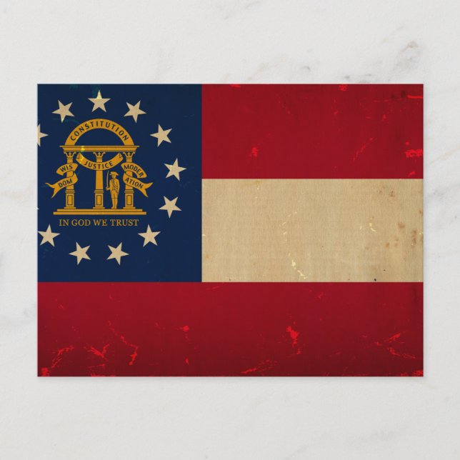 Georgia Flag VINTAGE.png Postcard (Front)