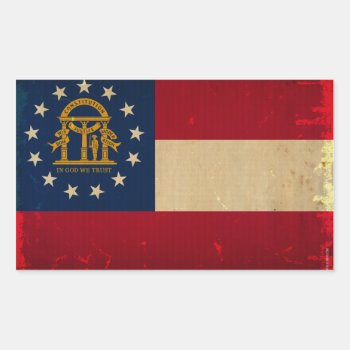 Georgia Flag Vintage.png Rectangular Sticker by USA_Swagg at Zazzle