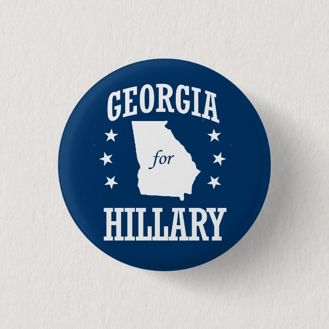 GEORGIA FOR HILLARY PINBACK BUTTON (Front)