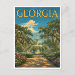 Georgia Forsyth Park GeoSaga Postcard