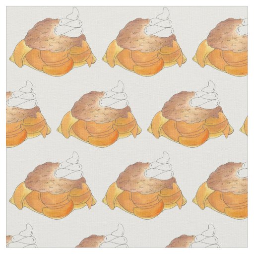 Georgia GA Peach Cobbler Southern Dessert Foodie Fabric