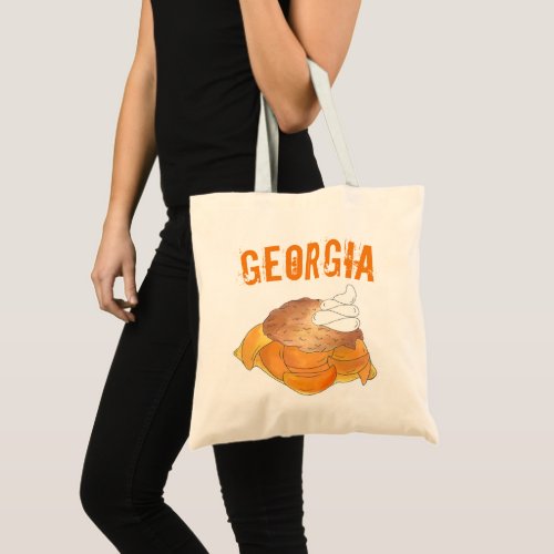 Georgia GA Peach Cobbler Southern Dessert Foodie Tote Bag