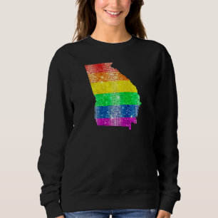 Georgia Gay State Pride Rainbow Flag Map Gay Lesbi Sweatshirt