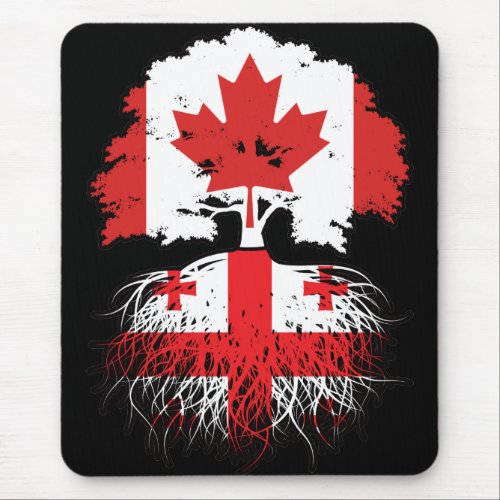 Georgia Georgian Canadian Canada Tree Roots Flag Mouse Pad