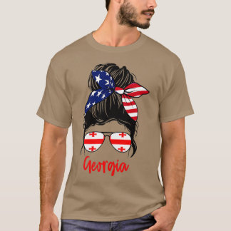Georgia Girl Georgia Flag State Girlfriend messy b T-Shirt