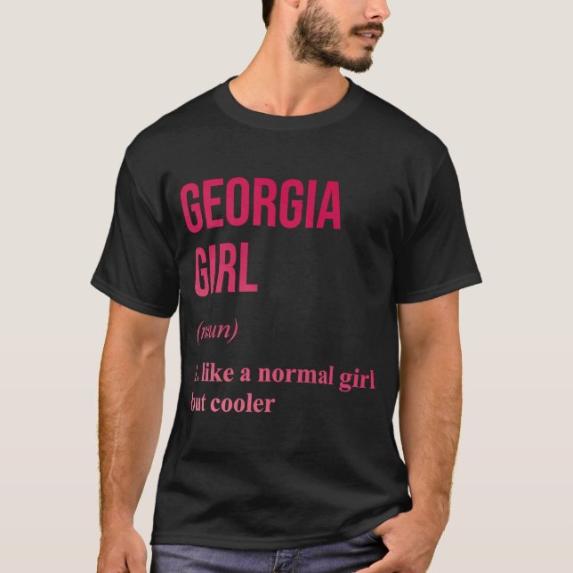 Georgia Girl  Pink  State GA Woman T-Shirt (Front)