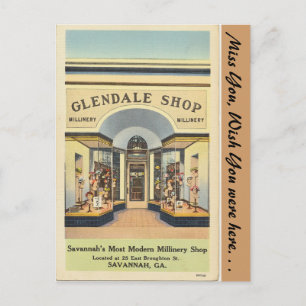 Georgia, Glendale Millinery Shop Postcard