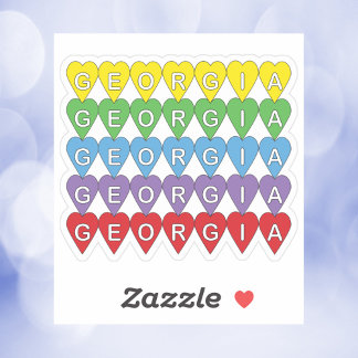 Georgia Heart Pattern Rainbow Sticker