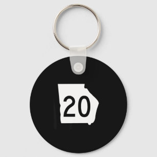 Georgia Highway 20 Sign Ga-20 State Hwy Keychain