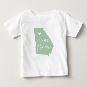 Georgia Home Grown Editable Colors State Map Baby T-Shirt