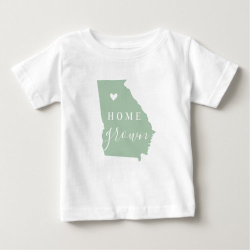 Georgia Home Grown  Editable Colors State Map Baby T_Shirt