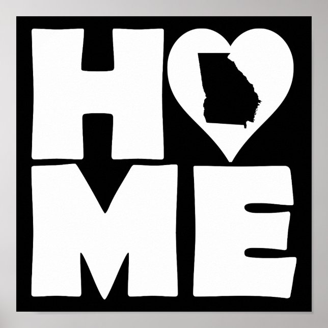 Georgia Home Heart State Poster Sign (Front)