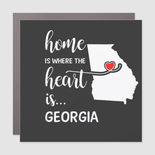 Georgia home is where the heart is car magnet