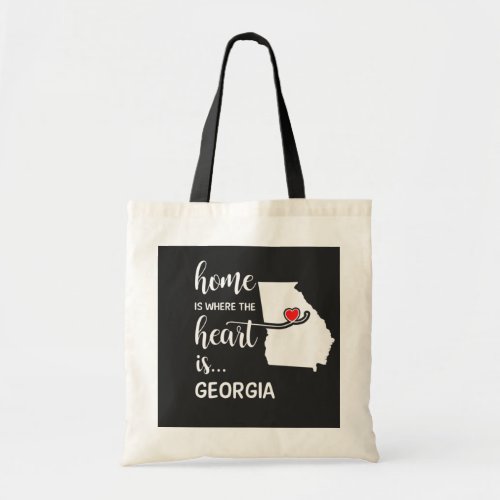 Georgia home is where the heart is tote bag