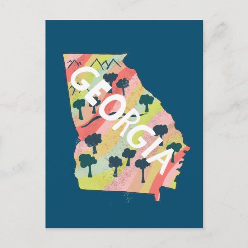 Georgia Illustrated Map Postcard