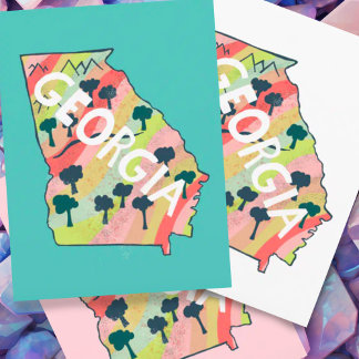 Georgia Illustrated Map Postcard